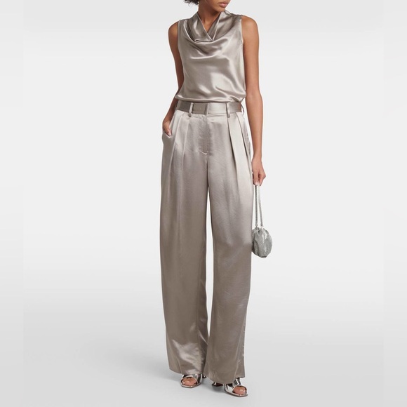 STAUD Luisa Pant Dove Gray Taupe Silver 12 - Picture 6 of 8